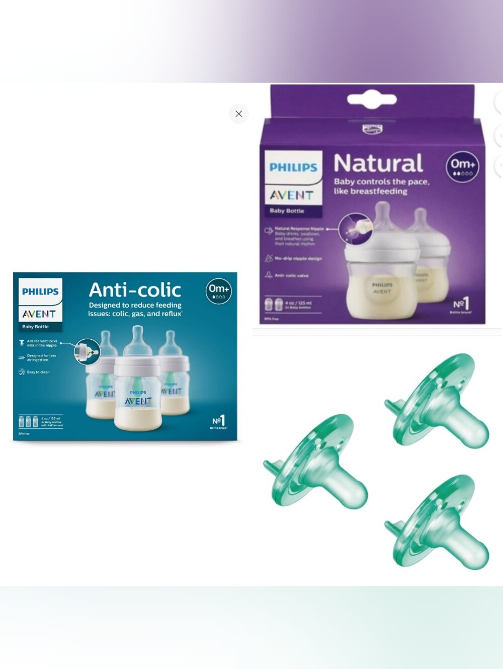 ‼️SAVE $20+‼️2 4oz Philips AVENT Natural Bottles, 3 4oz Anticolic Bottles, 3 NB